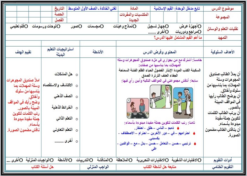 تحضير لغتي الصف الأول متوسط الفصل الدراسي الأول