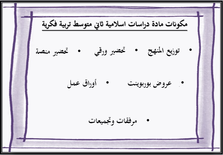بوربوينت الدراسات الإسلامية للتربية الفكرية الصف الثانى المتوسط الفصل الثاني