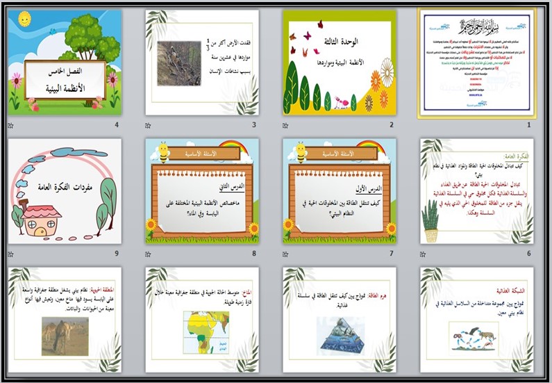 بوربوينت لمادة العلوم الصف السادس الابتدائي الفصل الدراسى الثاني