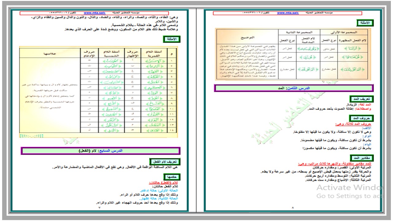 بوربوينت مادة التجويد للصف الاول المتوسط الفصل الدراسي الثاني