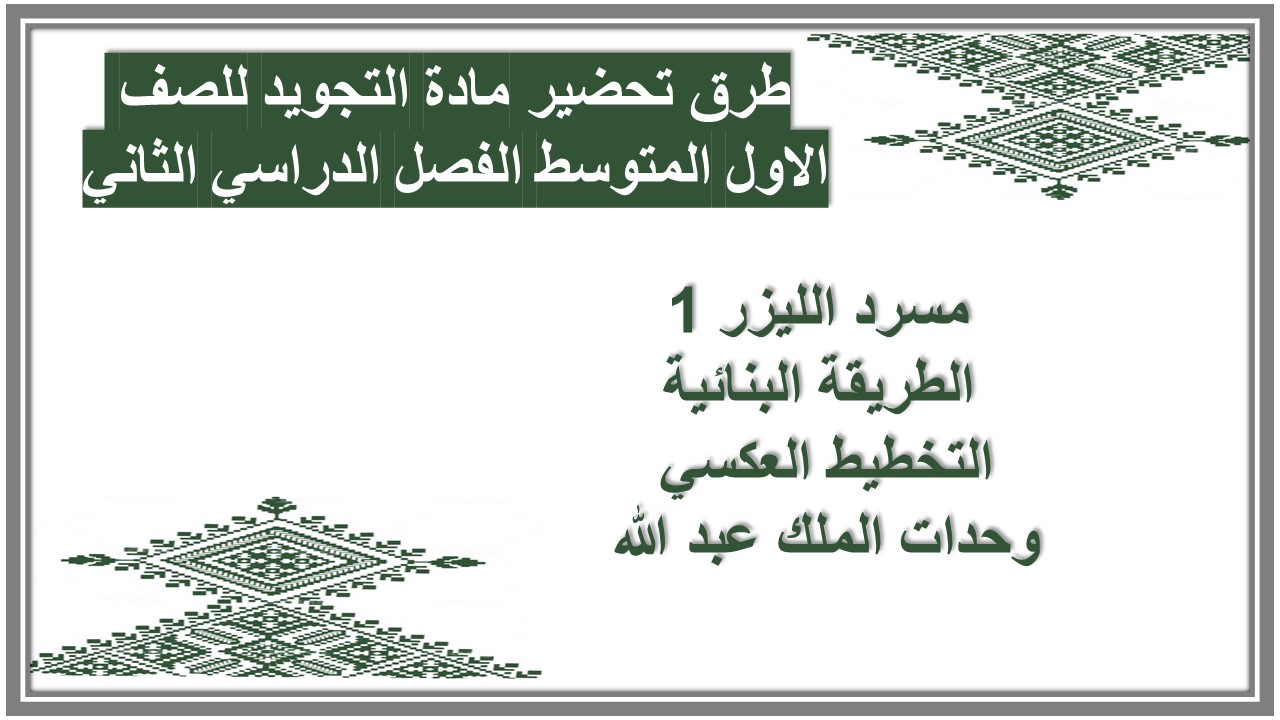 بوربوينت مادة التجويد للصف الاول المتوسط الفصل الدراسي الثاني