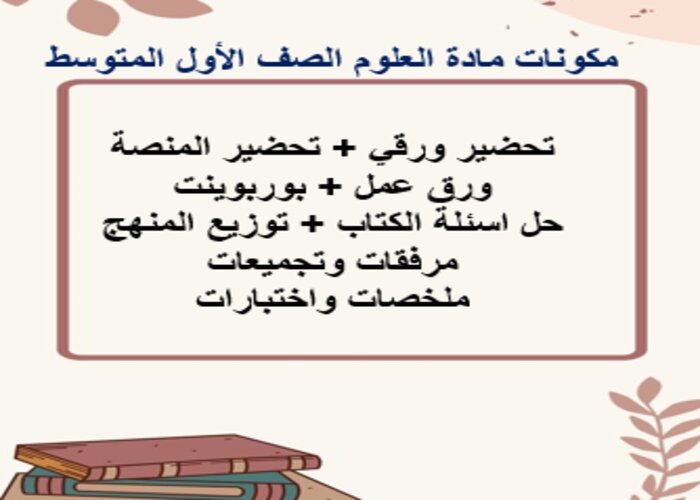 بوربوينت مادة العلوم الصف الاول المتوسط