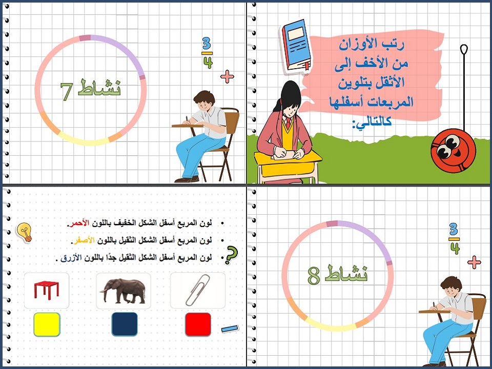 تحضير مادة الرياضيات التربية الفكرية للصف الأول الابتدائي فصل دراسي ثاني