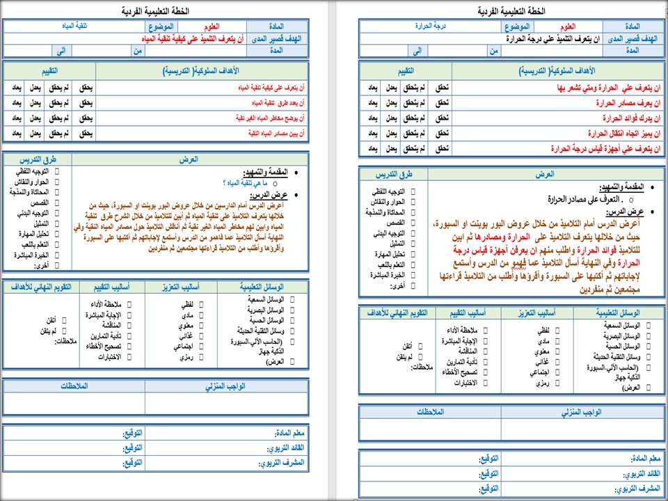 تحضير مادة العلوم للتربية الفكرية الصف الثاني المتوسط الفصل الثاني