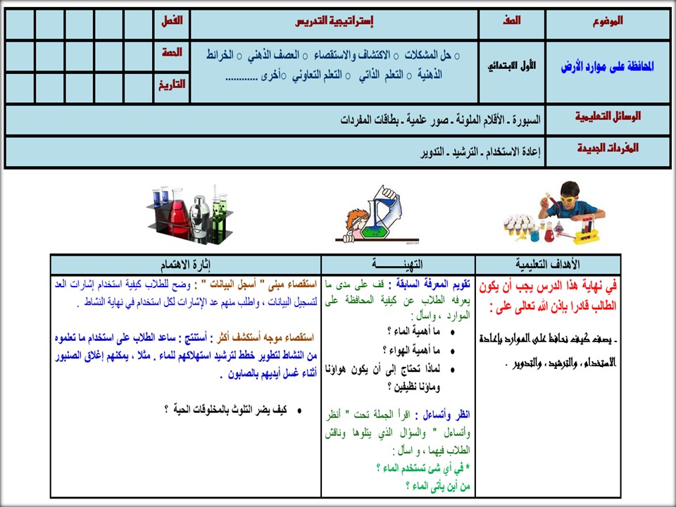 حل اسئلة مادة علوم أول ابتدائي الفصل الدراسي الثاني