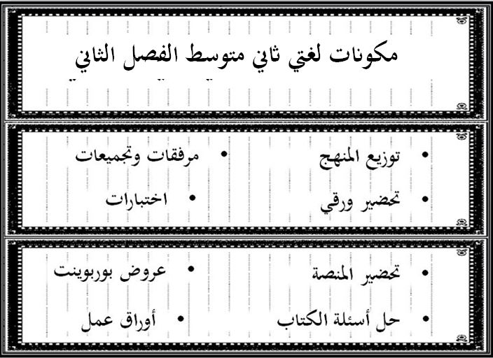 تحضير لغتي ثاني متوسط المنهج الجديد الفصل الثاني تحضير لغتي ثاني متوسط المنهج الجديد الفصل الثاني