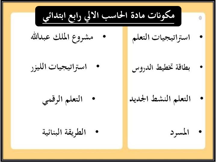 عروض بوربوينت مادة الحاسب الآلي الصف الرابع الابتدائي الفصل الدراسي الثاني