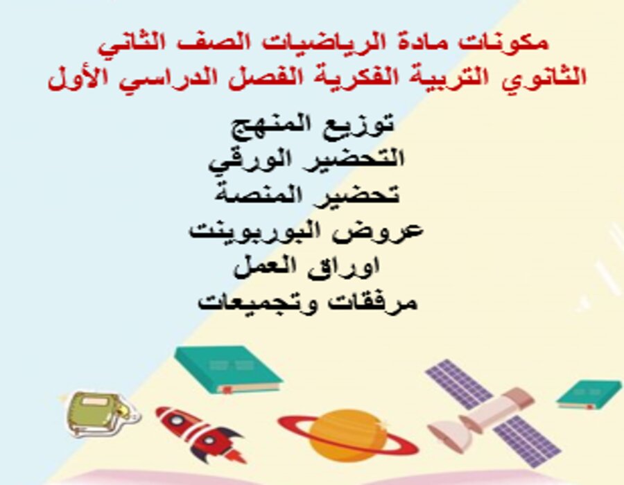 أوراق عمل مادة الرياضيات الصف الثاني الثانوي التربية الفكرية الفصل الدراسي الأول