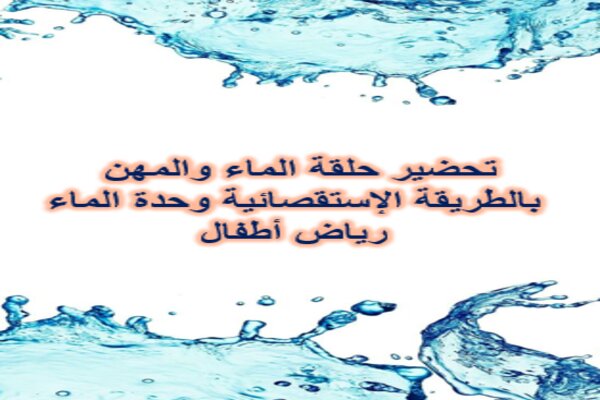 تحضير حلقة الماء والمهن بالطريقة الإستقصائية وحدة الماء رياض أطفال