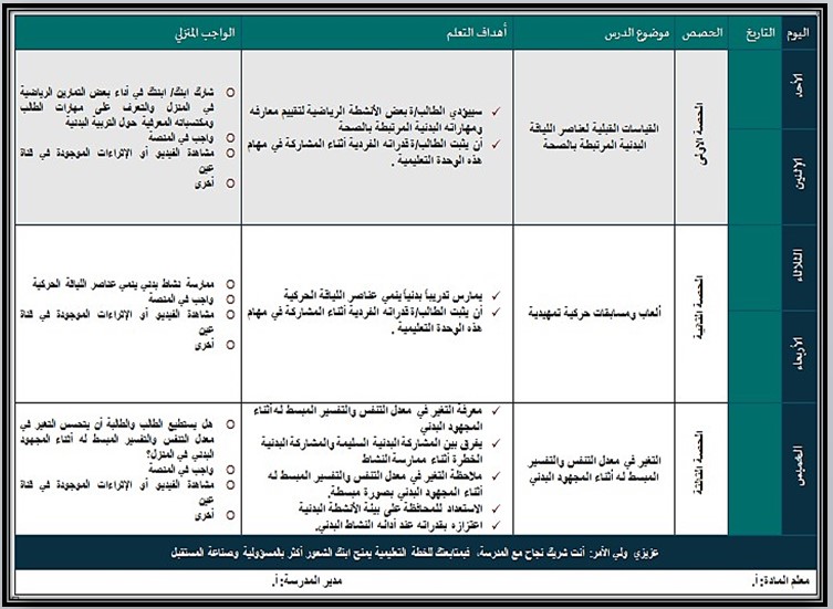 تحضير منصة مدرستي مادة تربية بدنية صف ثاني إبتدائي فصل دراسي اول