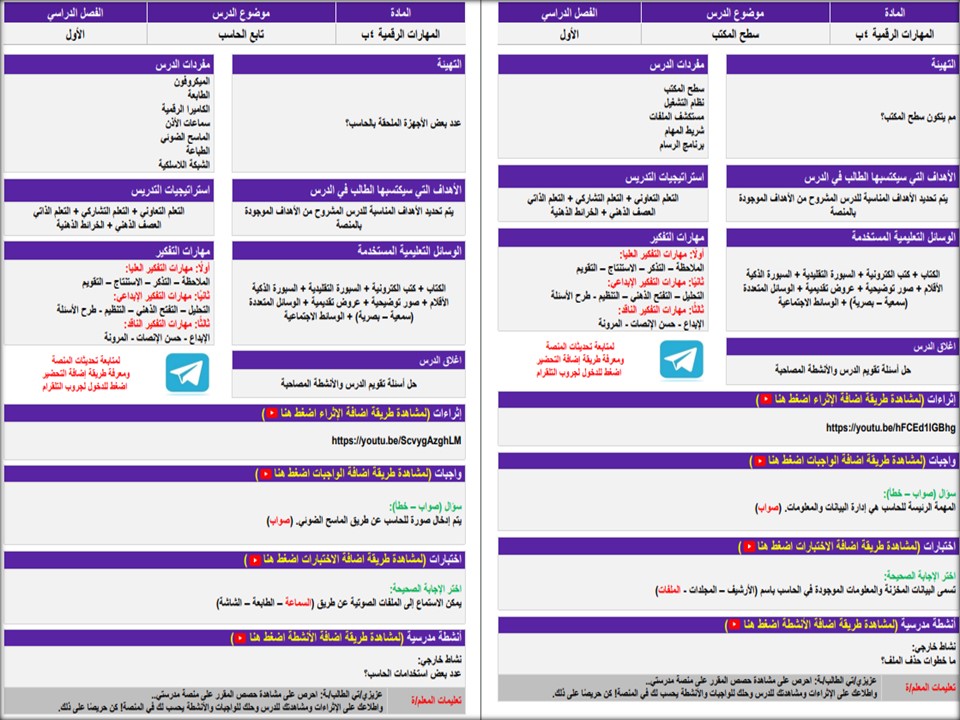 منصة مدرستي لمادة حاسب آلي صف رابع إبتدائي فصل دراسي اول