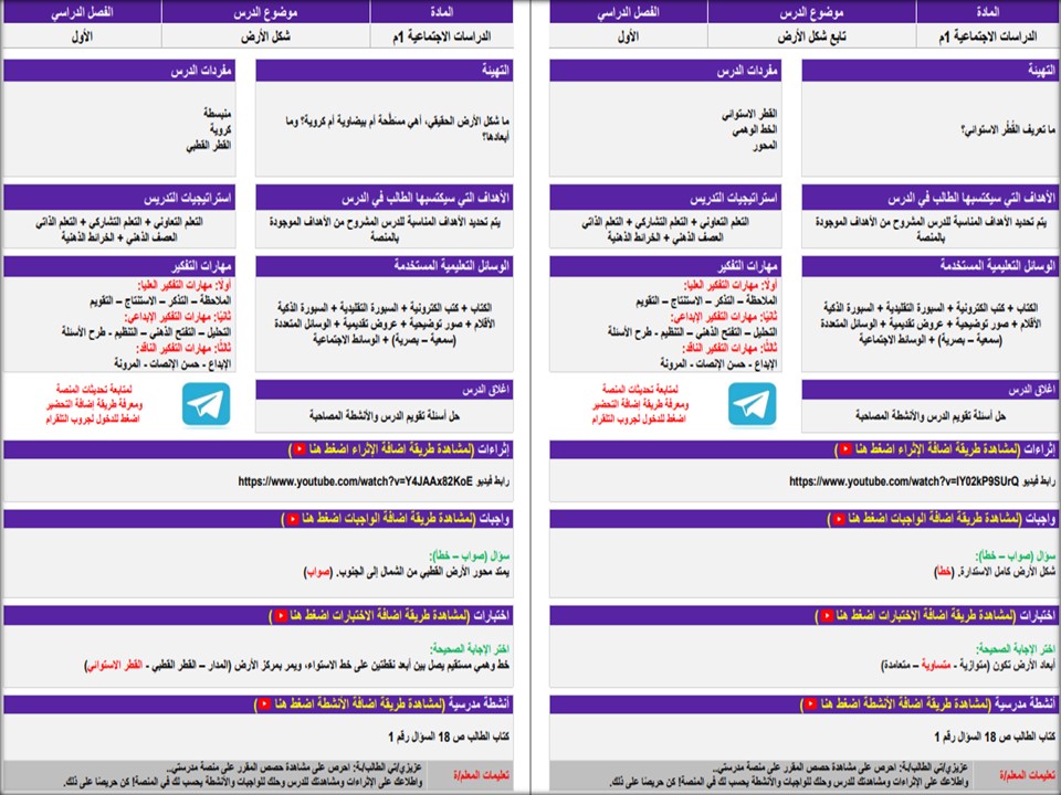منصة مدرستي مادة إجتماعيات صف أول متوسط فصل دراسي اول