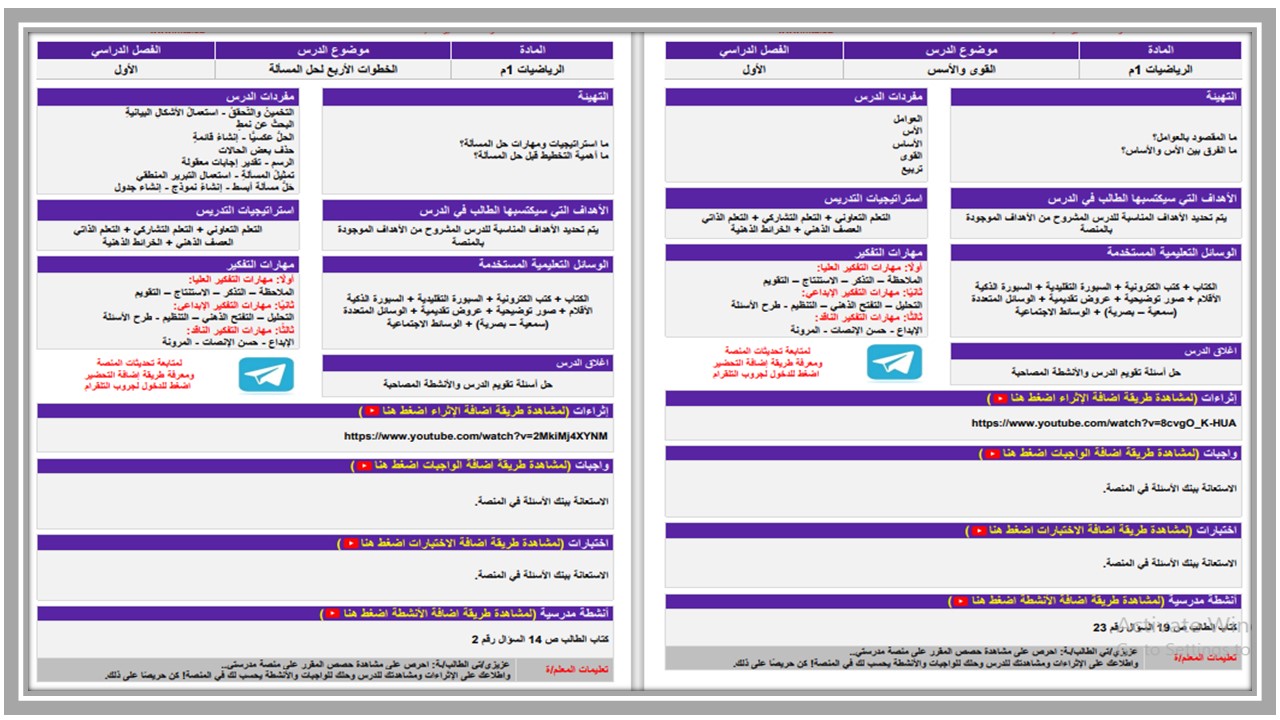 منصة مدرستي مادة رياضيات صف أول متوسط فصل دراسي اول 