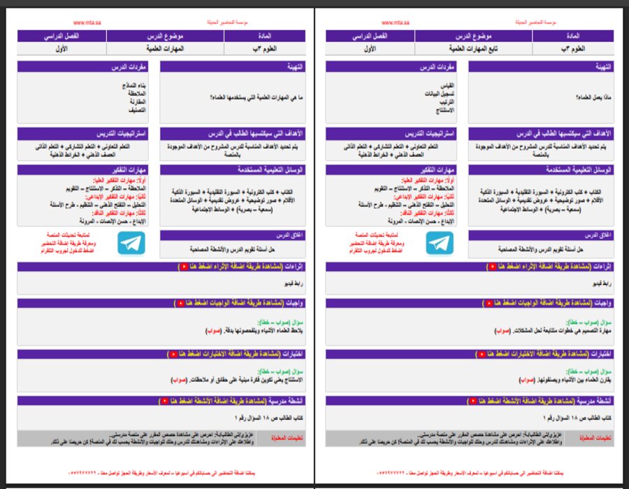 منصة مدرستي مادة علوم صف ثالث ابتدائي فصل دراسي اول
