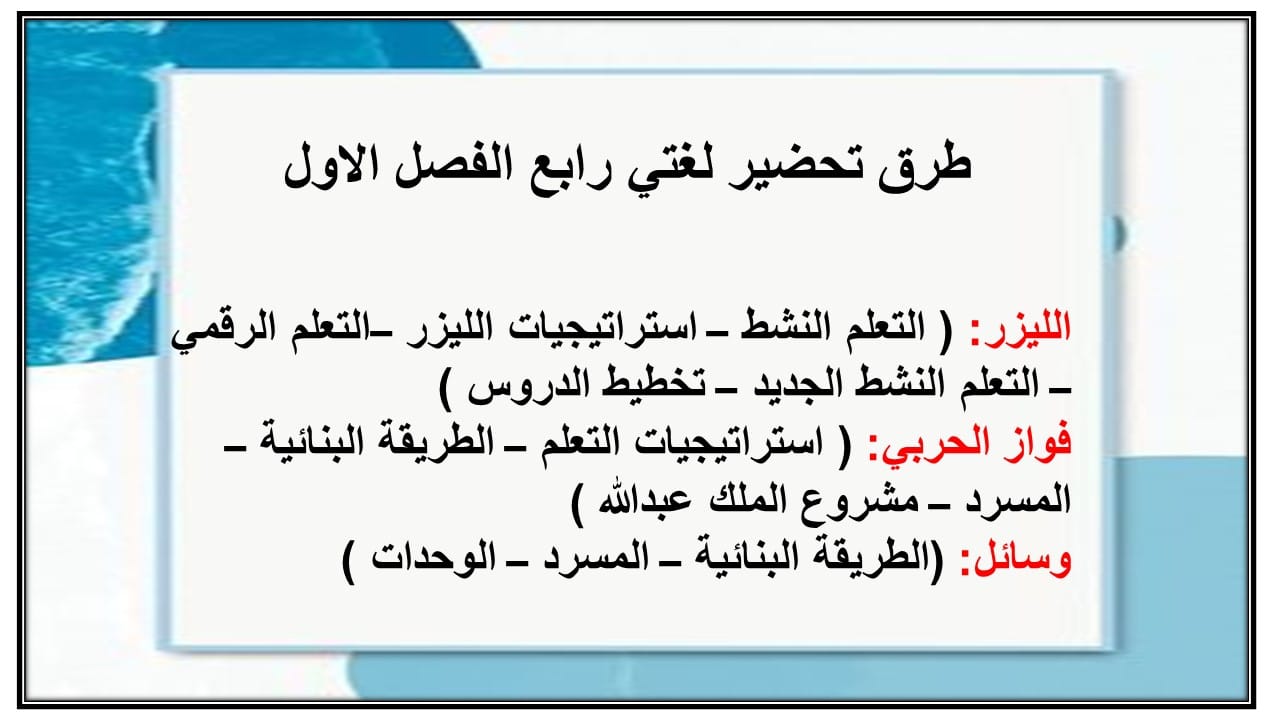 منصة مدرستي مادة لغتي صف رابع إبتدائي فصل دراسي اول