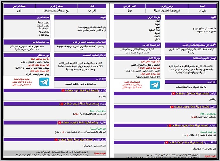 منصة مدرستي مادة لغتى صف ثالث ابتدائي فصل دراسي اول