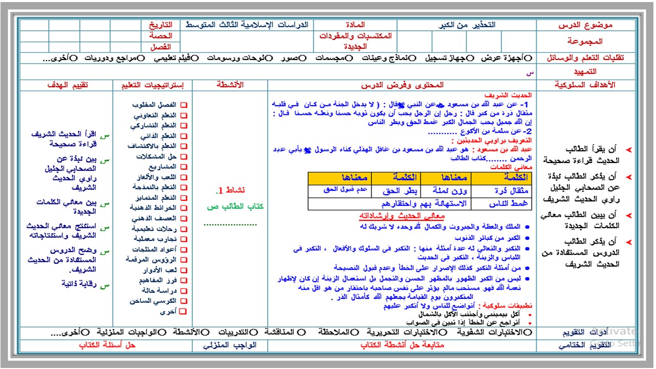 بوربوينت لمادة الدراسات الإسلامية الصف الثالث المتوسط للفصل الدراسي الثاني