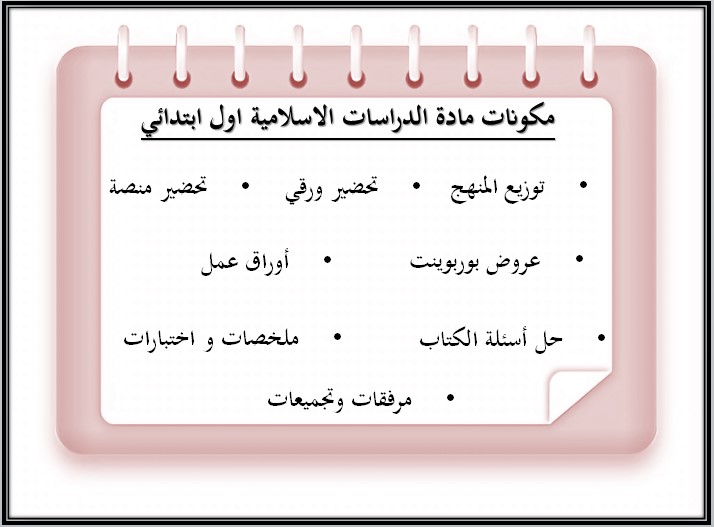 بوربوينت مادة الدراسات الإسلامية الصف الأول الابتدائي للفصل الدراسي الثاني