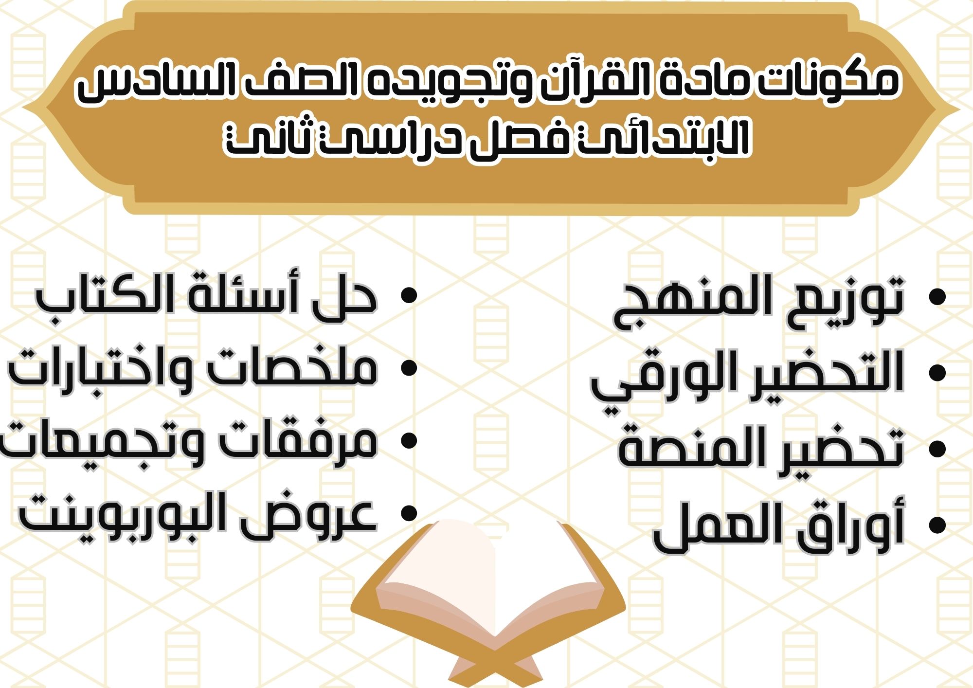 حل أسئلة القرآن وتجويده الصف السادس الابتدائي فصل دراسي ثاني