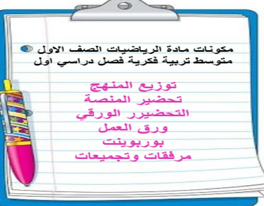 أوراق عمل الرياضيات الصف الاول متوسط تربية فكرية فصل دراسي اول