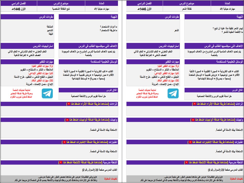 أوراق عمل مادة المهارات الحياتية أول كبيرات فصل دراسي اول