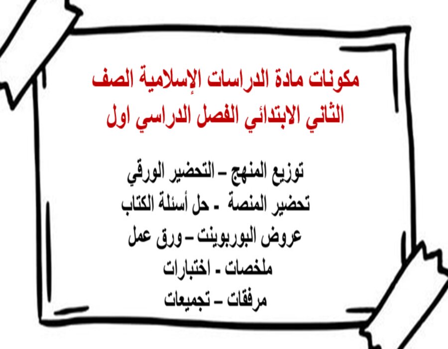 بور بوينت مادة الدراسات الإسلامية الصف الثاني الابتدائي الفصل الدراسي اول