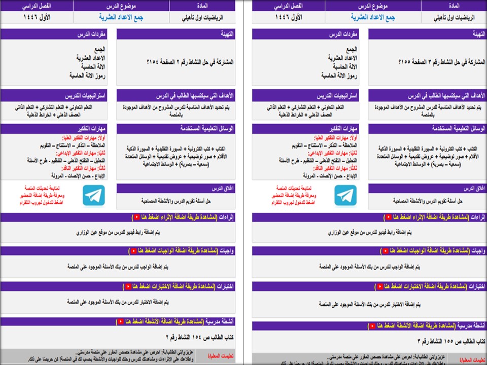 بوربوينت لمادة الرياضيات الصف الاول ثانوي تربية فكرية فصل دراسي اول