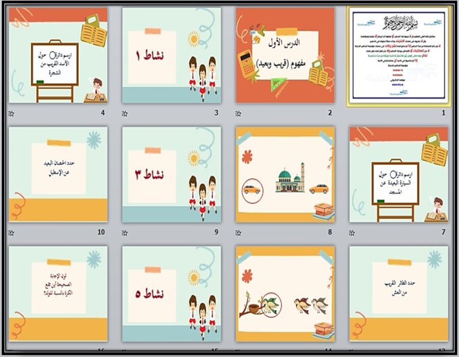 بوربوينت لمادة الرياضيات الصف الثاني ابتدائي تربية فكرية فصل دراسي اول