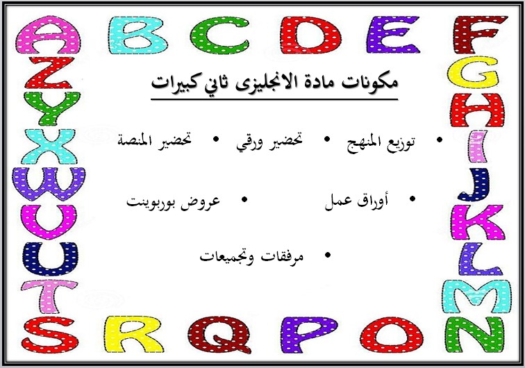 بوربوينت مادة الإنجليزي ثاني كبيرات فصل دراسي اول