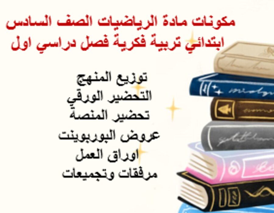 بوربوينت مادة الرياضيات الصف السادس ابتدائي تربية فكرية فصل دراسي اول