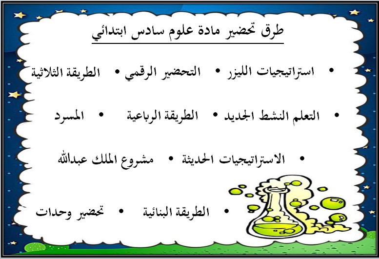 بوربوينت مادة العلوم للصف السادس الابتدائي الفصل الدراسي الأول
