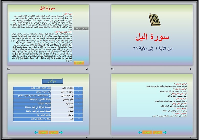 بوربوينت مادة القرآن الكريم ثاني كبيرات فصل دراسي اول