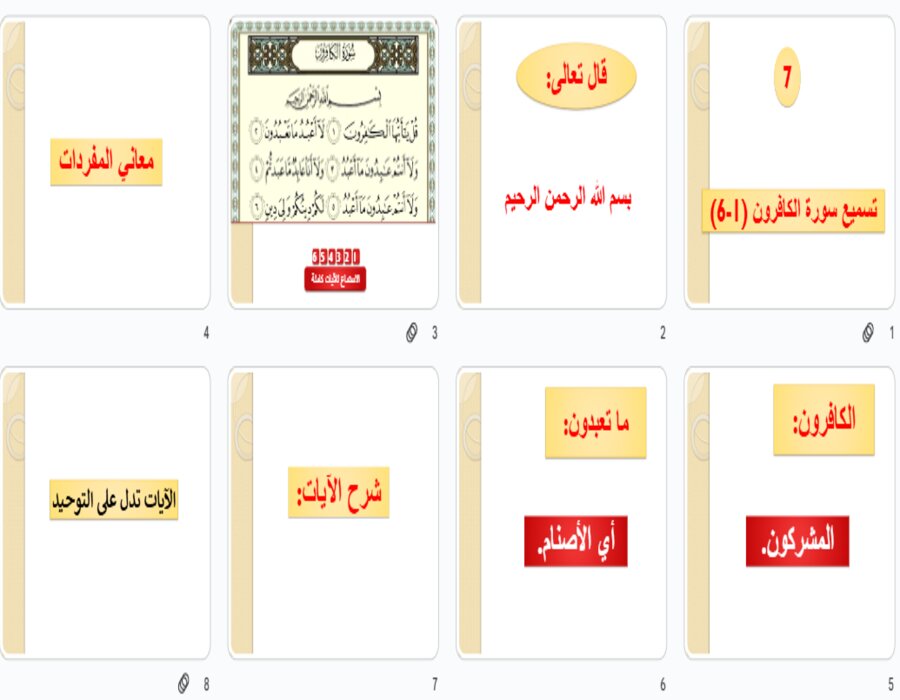 تحضير القرآن الكريم للصف الأول الابتدائي الفصل الدراسي اول