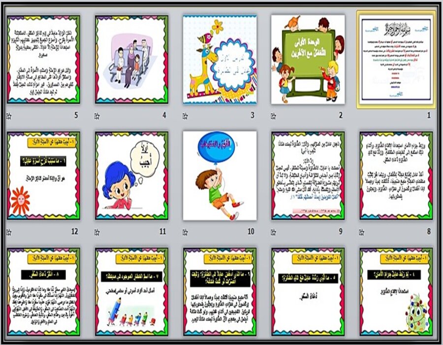 بور بوينت مادة لغتي الصف الأول المتوسط فصل دراسي اول