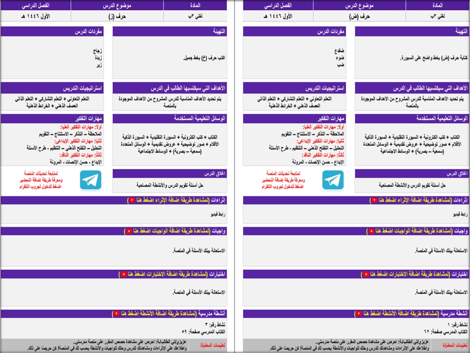 بوربوينت لغتي الصف الثالث الابتدائي تربية فكرية فصل دراسي اول