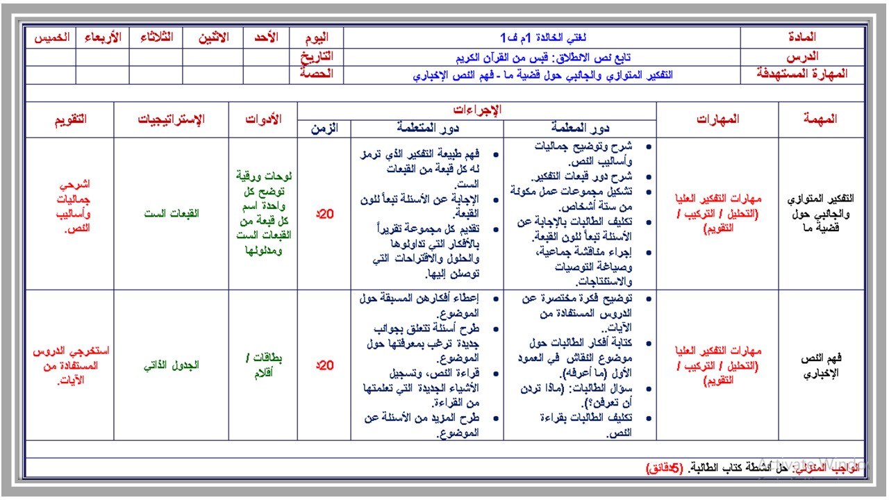 تحضير لمادة لغتي الصف الأول المتوسط فصل دراسي اول