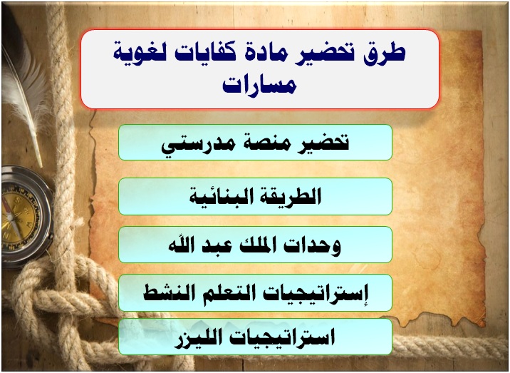 طرق تحضير مادة كفايات لغوية مسارات