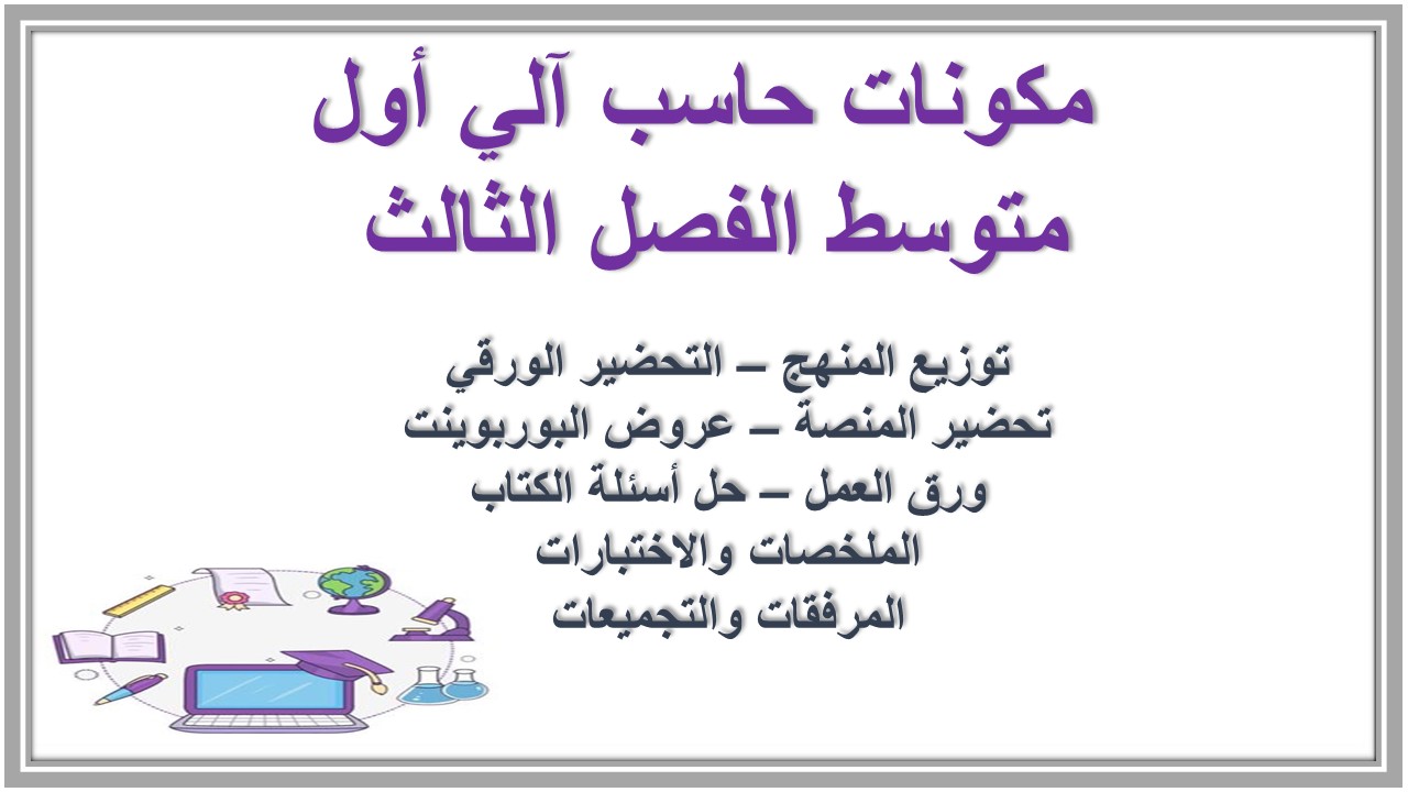 بوربوينت حاسب آلي أول متوسط الفصل الثالث 
