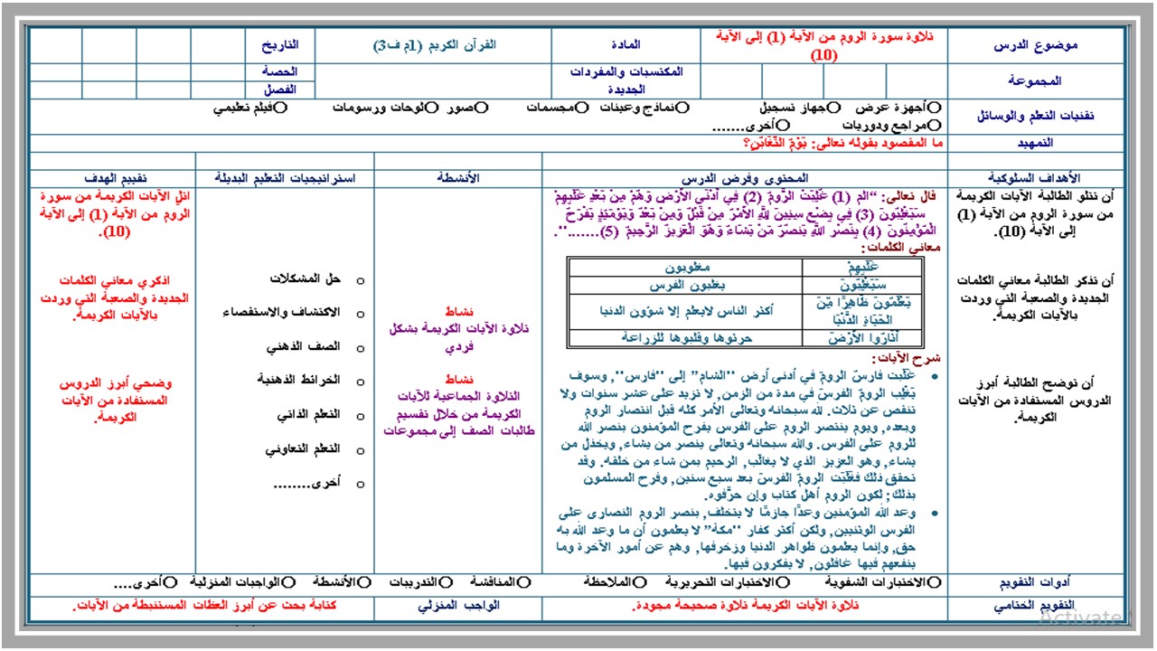 بوربوينت قرآن كريم أول متوسط الفصل الثالث 