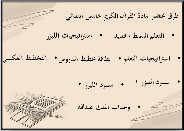 بوربوينت القرآن الكريم وتجويده خامس ابتدائي الفصل الأول
