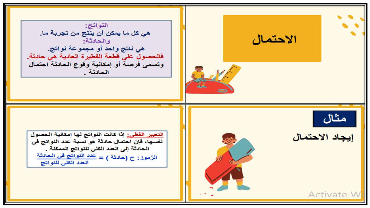 بوربوينت مادة الرياضيات الأول المتوسط الفصل الثالث