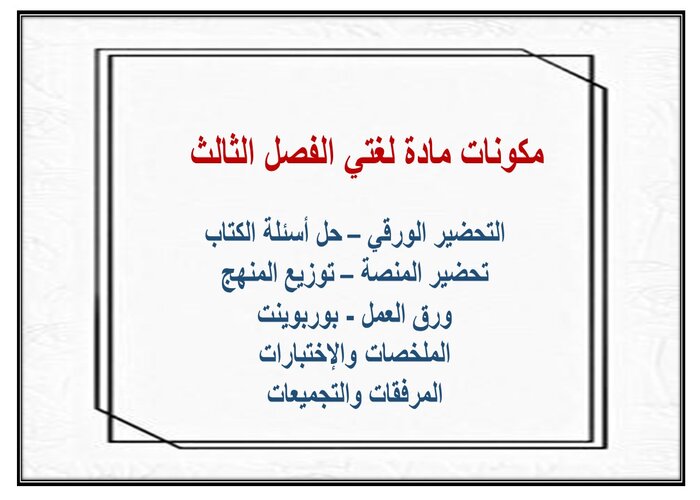 بوربوينت لغتي أول متوسط الفصل الثالث