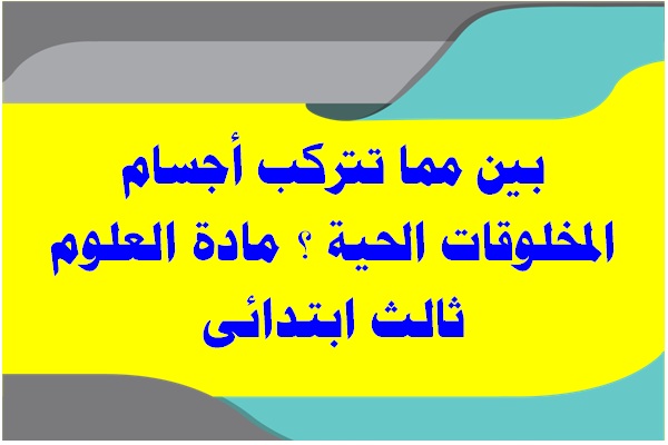 بين مما تتركب أجسام المخلوقات الحية ؟ مادة العلوم ثالث ابتدائى