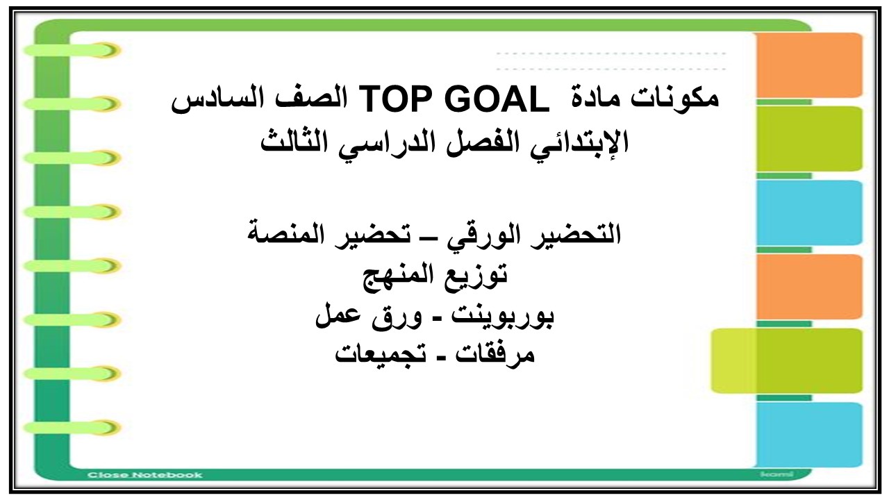 تحضير مادة TOP GOAL الصف السادس الإبتدائي الفصل الدراسي الثالث تحضير مادة TOP GOAL الصف السادس الإبتدائي الفصل الدراسي الثالث