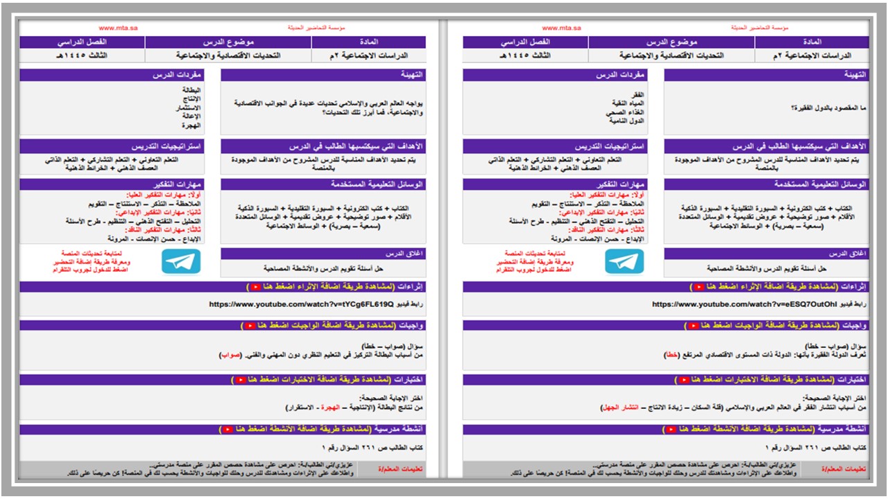 تحضير مادة الاجتماعيات الصف الثاني المتوسط الفصل الدراسي الثالث تحضير مادة الاجتماعيات الصف الثاني المتوسط الفصل الدراسي الثالث