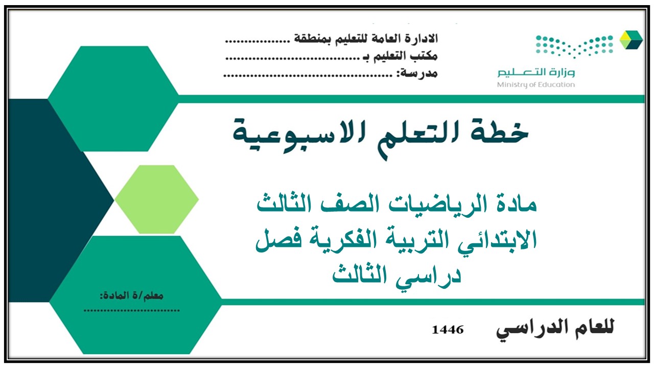 تحضير مادة الرياضيات الصف الثالث الابتدائي التربية الفكرية فصل دراسي الثالث