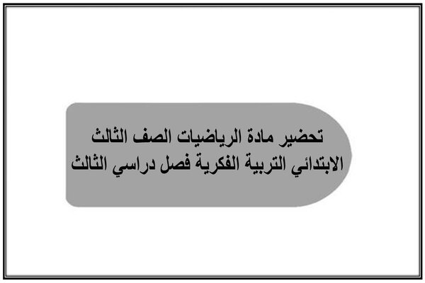 تحضير مادة الرياضيات الصف الثالث الابتدائي التربية الفكرية فصل دراسي الثالث