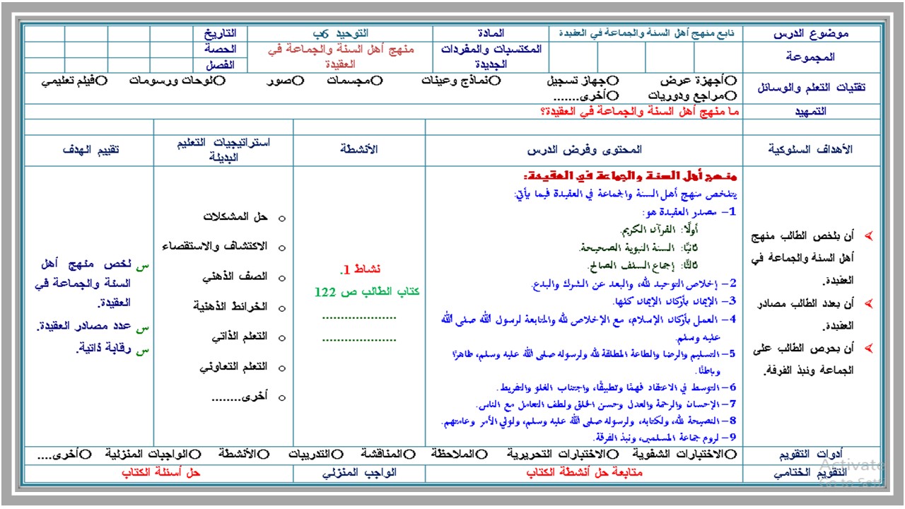 حل أسئلة لمادة الدراسات الاسلامية للصف السادس الابتدائي الفصل الدراسي الثاني