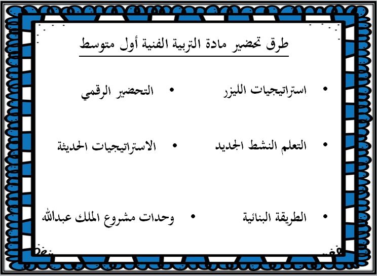 حل أسئلة مادة التربية الفنية الأول المتوسط الفصل الثالث