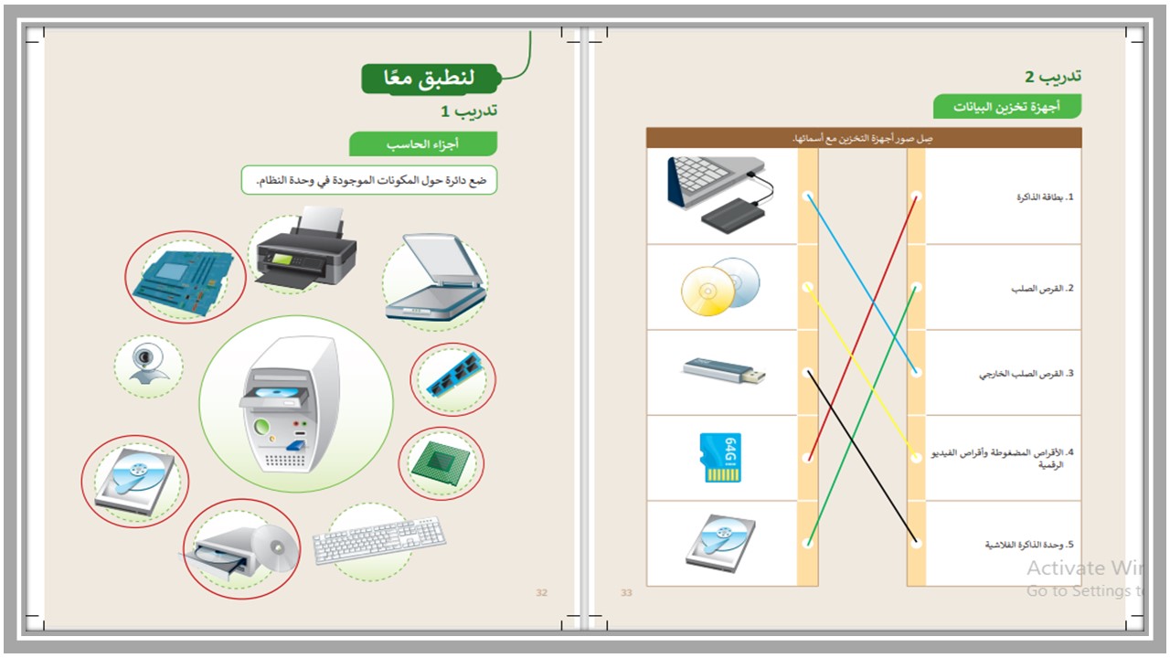 حل أسئلة مادة الحاسب الآلي الصف الخامس الابتدائي الفصل الدراسي الأول